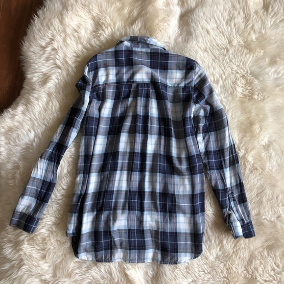Treasure & Bond Classic Plaid Shirt Blue Small - Picture 9 of 11